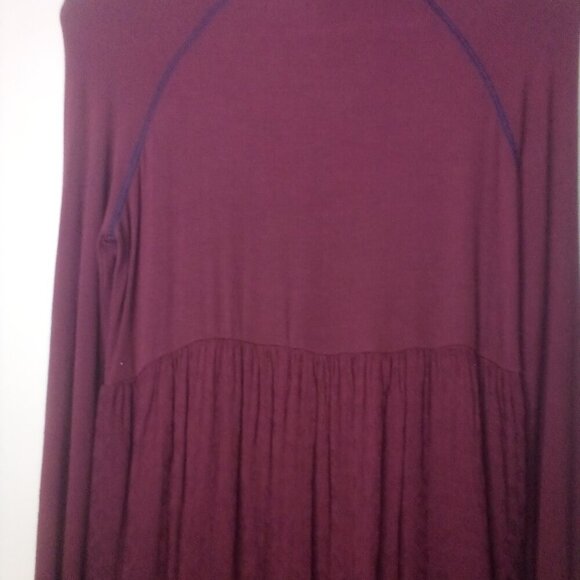 Threads & States Dress S Women Long Sleeve Turtle Neck Textured Red Maroon - Picture 2 of 16